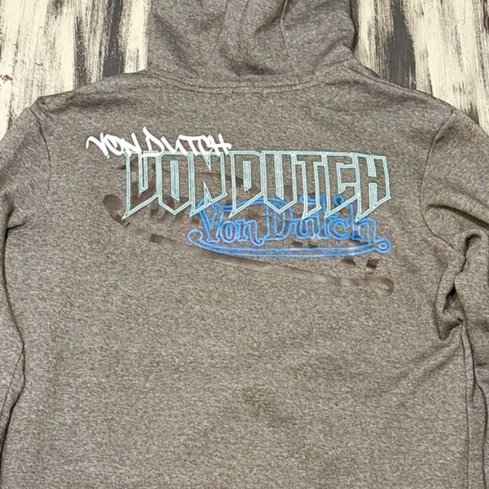 Von Dutch Gray and Black Rhinestone Hoodie NWOT - Picture 7 of 9